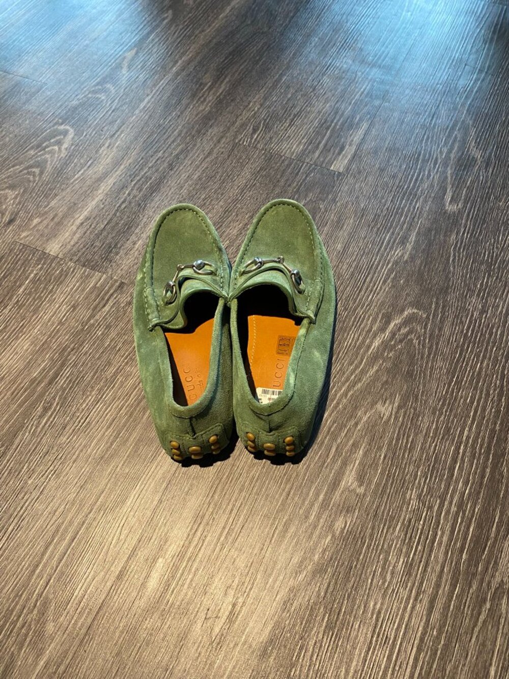 Gucci Green Suede Horsebit Driving Loafer Size 6.5 Brand New - Picture 3 of 9